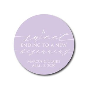 A Sweet Ending to a new Beginning- Wedding Favor Stickers