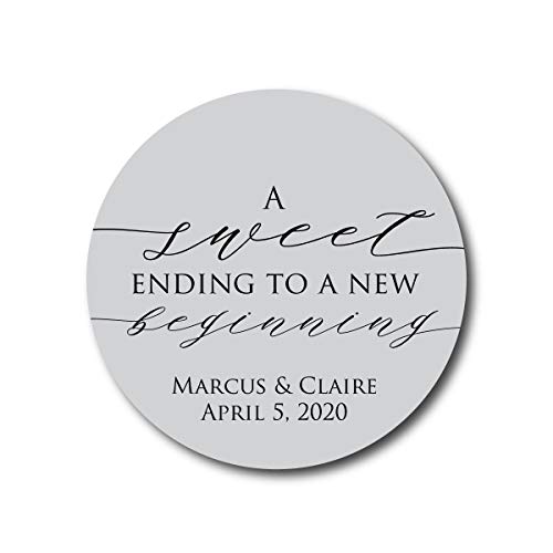 A Sweet Ending to a new Beginning- Wedding Favor Stickers