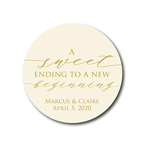 A Sweet Ending to a new Beginning- Wedding Favor Stickers