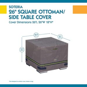 Duck Covers Classic Accessories Soteria Waterproof 26 Inch Square Patio Ottoman/Side Table Cover