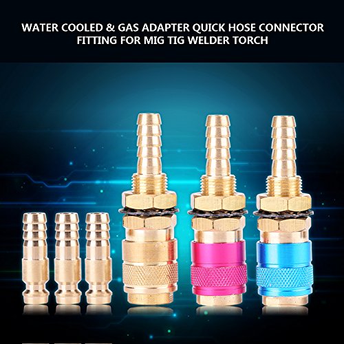 Akozon Water Cooled & Gas Adapter Quick Hose Connector Fitting for MIG TIG Welder Torch(Brass)