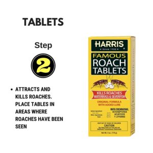 Harris Roach Kit Value Pack - Includes 32oz Acid Roach Killer with Powder Duster, 6oz Roach Tablets with Lure, and 2-Pack Roach Glue Traps