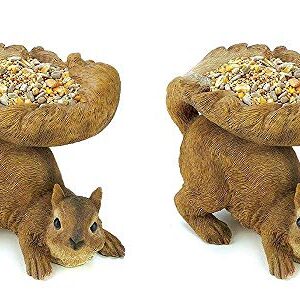 Gifts & Decor Woodland Brown Squirrel Outdoor Birdfeeder (Pack of 2)