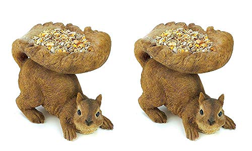 Gifts & Decor Woodland Brown Squirrel Outdoor Birdfeeder (Pack of 2)