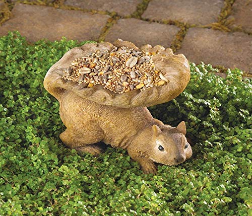 Gifts & Decor Woodland Brown Squirrel Outdoor Birdfeeder (Pack of 2)