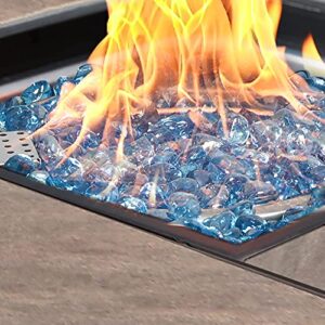 BALI OUTDOORS 32-Inch Outdoor Propane Gas Fire Pit Table, 50,000BTU FirePit, Brown