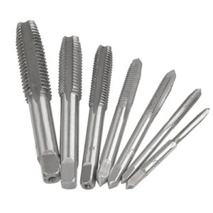 OFNMY 8PCS Tap Wrench Set, Metric Tap Set, Tap Machine Hand Screw Thread Taps Set Thread Metric Plug Tap Drill Bits Set M3 M4 M5 M6 M8 M10 M12 with Adjustable Tap Reamer Wrench Hardware Tool 1/16-1/2"