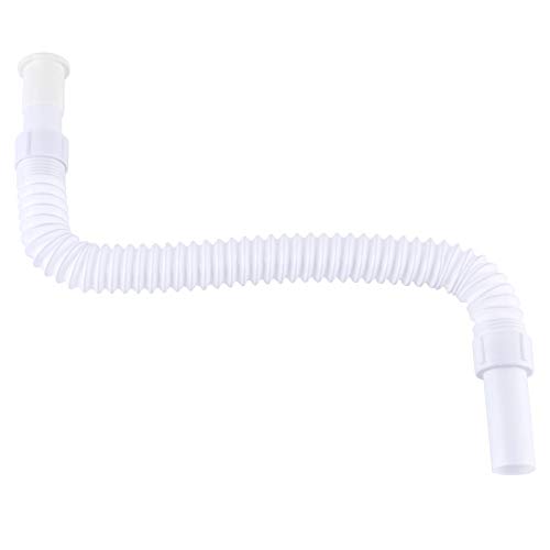 Flexible Extension Drain Pipe, Angle Simple Flexible 1-1/4" Extension Hose, Bathroom Sink Expanded Tube, Lavatory Sink Tailpiece, Tail Pipe Extension For Vessel Sink, Length Of 14-9/16" To 33-1/16"
