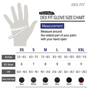 DEX FIT Premium Nylon Nitrile Work Gloves FN320, 3 Pairs, 3D-Comfort Stretchy Fit, Firm Grip, Thin & Lightweight, Durable, Breathable & Cool, Machine Washable; Black 8 (M)