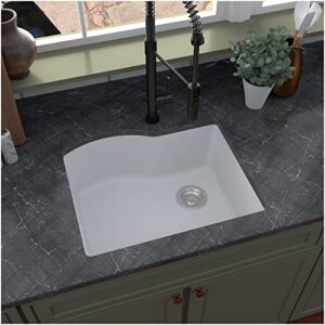 Karran QU-671 Undermount Quartz Composite 24 in. Single Bowl Kitchen Sink in Black