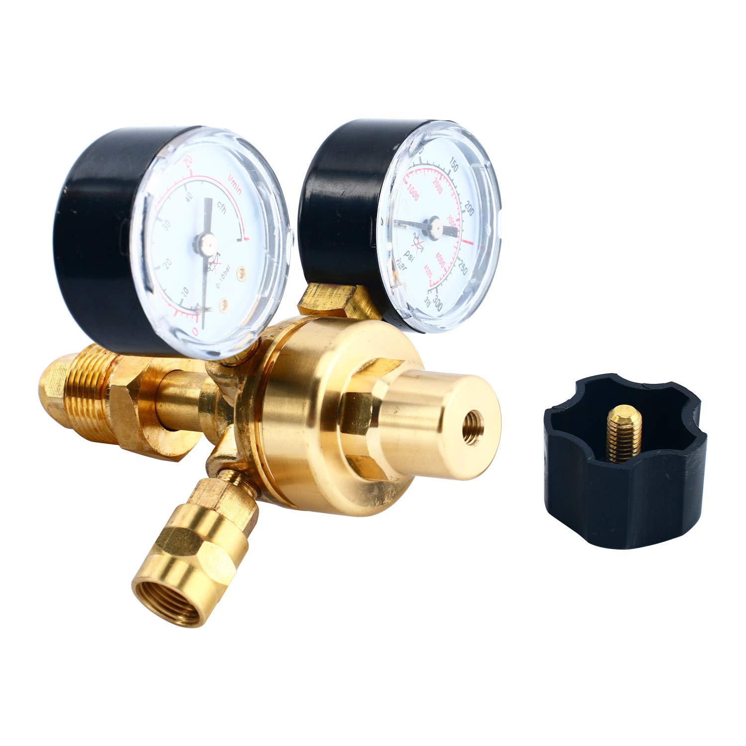 YaeTek Argon CO2 Regulators Gauges Gas Welding Regulator CGA580 Mig Tig Weld 0-4500PSI / 0-10BAR