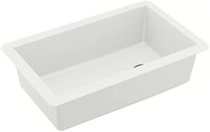 karran qu-670 undermount quartz composite 32 in. single bowl kitchen sink in white