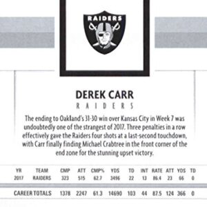 2018 Panini NFL Football #228 Derek Carr Oakland Raiders Official Trading Card