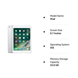 2018 Apple iPad (9.7 inch, WiFi, 32GB) Silver (Renewed)