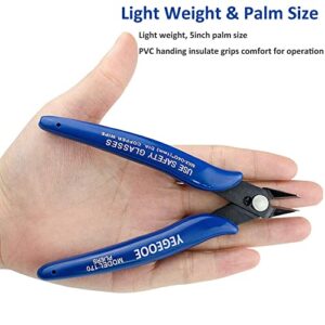 YEGEOOE Flush Wire Cutters, 10PACK Flush Cut Pliers, Side Cutters, Diagonal Side Cutting pliers, Wire Snips, Nippers, Small Wire Cutters for jewelry making crafts