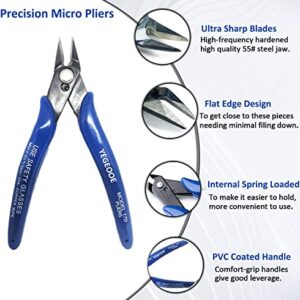 YEGEOOE Flush Wire Cutters, 10PACK Flush Cut Pliers, Side Cutters, Diagonal Side Cutting pliers, Wire Snips, Nippers, Small Wire Cutters for jewelry making crafts