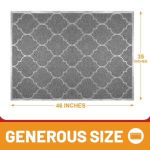 Cosyearn Large Door Mats,46x35 Inches XL Jumbo Size Outdoor Indoor Entrance Doormat, Waterproof, Easy Clean, Entryway Rug,Front Doormat Inside Outside Non Slip (Grey)