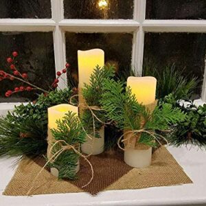 salipt Flameless Candles, LED Flickering Candles Set of 10 (H 4" 5" 6" 7" xD 2.2") Waterproof Candles, Resin Plastic, Indoor Outdoor Use,Ivory