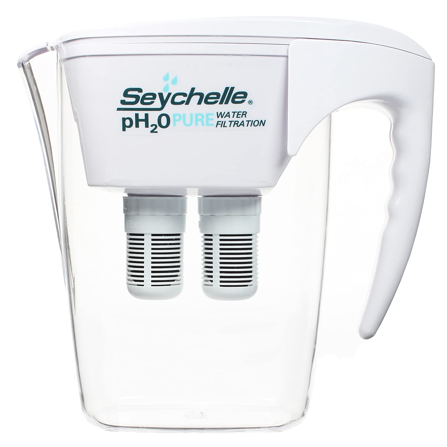 Seychelle pH2O Alkaline Water Filter Pitcher - pH Enhancing Filtration - USA-Made Filter, 64oz