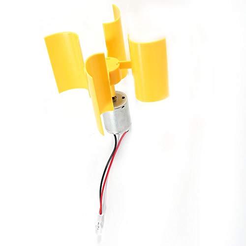 DEWIN DC Motor - DIY Kit Small Motor Micro Vertical Wind Turbines Small Motor Blades Generator Blades Breeze Electricity Generator (Yellow)