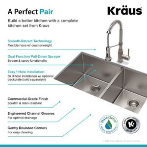 Kraus KHU103-33-1610-53SS Set with Standart PRO Stainless Steel Sink and Bolden Commercial Pull Faucet Kitchen Sink & Faucet Combo, 33 Inch