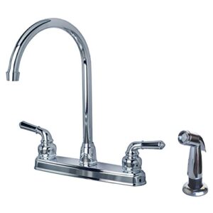 laguna brass 1201spcp rv mobile home non-metallic high arc swivel kitchen sink faucet with side spray, chrome finish