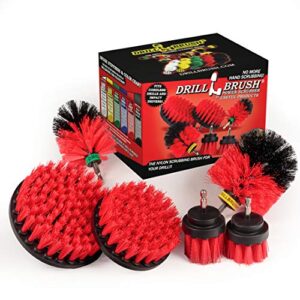 cleaning supplies - drill brush - the ultimate stiff bristle cleaning attachment kit - outdoor - fire pit - fountain - scrub brush - garden - patio - grout cleaner - concrete - marble - headstone