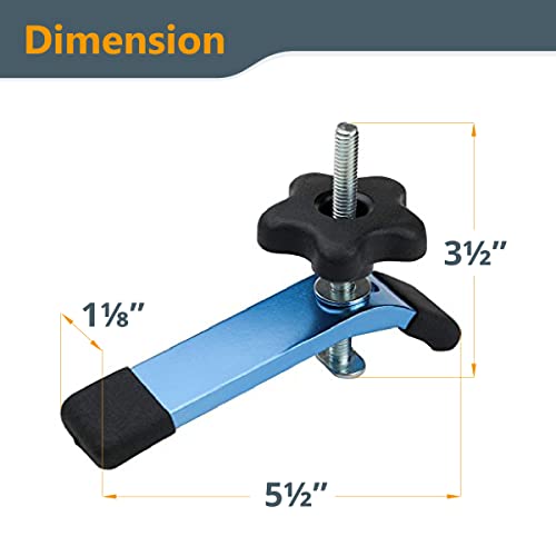 POWERTEC 71168 T-Track Hold Down Clamp for Woodworking, 5-1/2” L x 1-1/8” W, 2 Pack