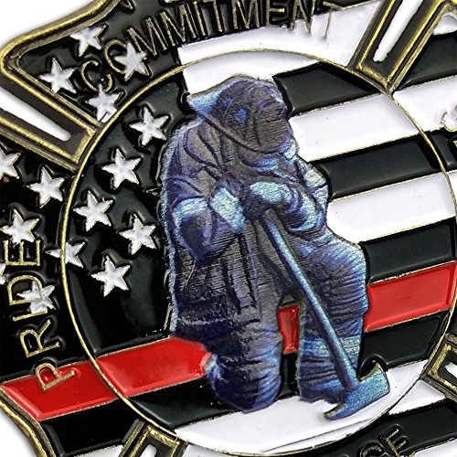 ASmileIndeep Firefighter Challenge Coin Gift Thin Red Line Maltese Cross Fireman Prayer Coin