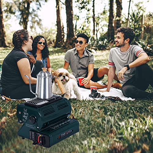 Hotaitai Outdoor Butane Heater Portable Propane Heater Adjustable Outdoor Gas Heaters with Convenient Handle for Ourdoor Camping Job Site Hunting and Tailgates CE Certified,Green…