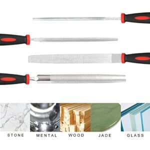 YKLP 8inch Diamond Coated Half Round File Plastic Handle Hand Tools for Grinding on Glass, Stone, Marble, Rock, Bone 120 Grit2