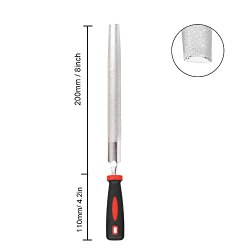 YKLP 8inch Diamond Coated Half Round File Plastic Handle Hand Tools for Grinding on Glass, Stone, Marble, Rock, Bone 120 Grit2