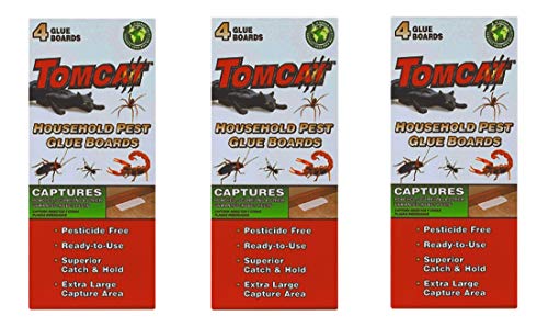 Tomcat Household Pest Glue Boards, (for Roaches, Insects, Scorpions, and Spiders) (3 Pack)