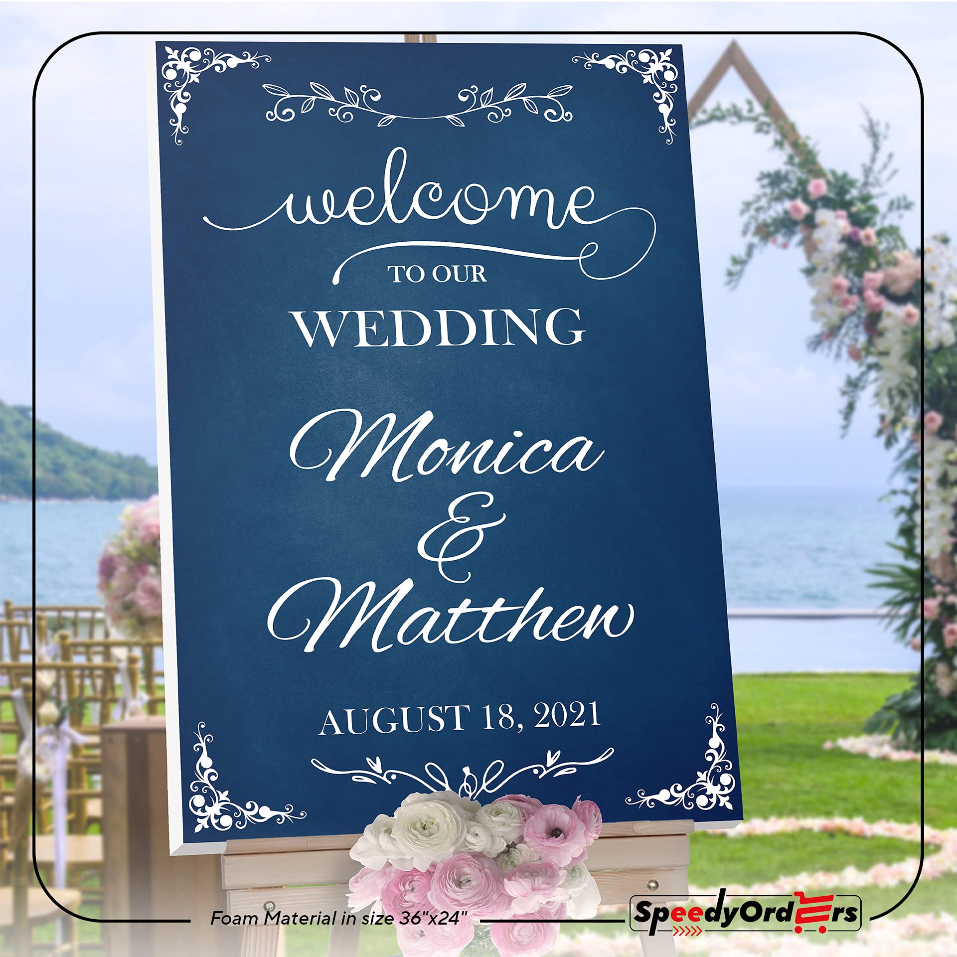 Welcome to Our Wedding, Custom Wedding Sign, Wedding Welcome Sign, Chalkboard Sign, Wedding Party Signs, Handmade Party Supply, Custom Banner and Sign