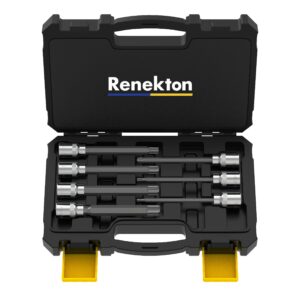 renekton torx star bit socket set,1/2" 3/8" 1/4" drive, t8 - t70, s2 and cr-v steel,13 pieces