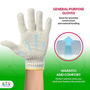 ABC String Knit Gloves Work Cotton Gloves for Men, Women Reusable Cotton Work Gloves, Breathable Working Grip Gloves