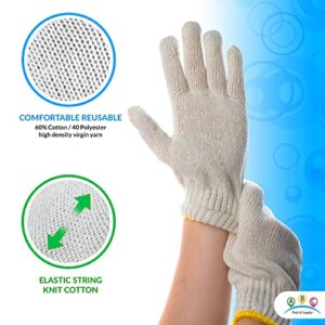 ABC String Knit Gloves Work Cotton Gloves for Men, Women Reusable Cotton Work Gloves, Breathable Working Grip Gloves