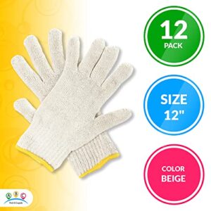 ABC String Knit Gloves Work Cotton Gloves for Men, Women Reusable Cotton Work Gloves, Breathable Working Grip Gloves