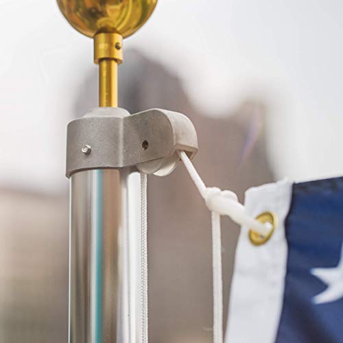 Deneve Flag Pole Silver Pulley Truck to Display Flag - Fits Top 2 inch Flag Pole Kit with Solar Light - Designed to Hold Maximum 5/16" Rope Pulley - Flag Pole Replacement Parts