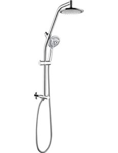 bright showers rain shower heads system solid brass sliding bar with height adjustable high pressure handheld shower head, no drilling installation option provided