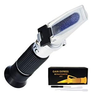 handheld wine alcohol refractometer with atc dual scale brix 0-40% 0-25% vol optical tester for grape wine making winemakers homebrew tool
