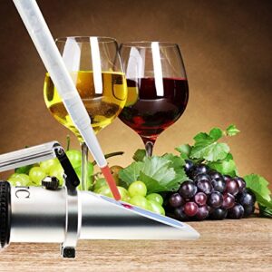 Handheld Wine Alcohol Refractometer with ATC Dual Scale Brix 0-40% 0-25% VOL Optical Tester for Grape Wine Making Winemakers Homebrew Tool