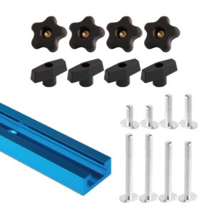powertec 71170 17-piece universal t-track kit w/ 48-inch t track and 16-piece 5/16"-18 hardware kit