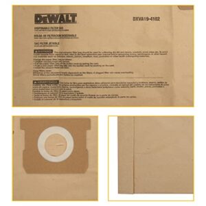 DEWALT DXVA19-4102 Dust Bag Fits for 12-16 Gallon Wet/Dry Vacuum Compatible with DXV12P DXV14P DXV16P DXV16PA DXV16S,3 Pack