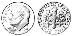 2002 s roosevelt proof silver dime 10c us mint dcam