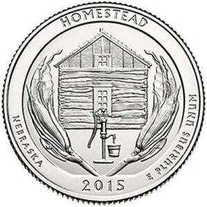 2015 S Silver Proof Homestead Nebraska National Park NP Quarter Choice Uncirculated US Mint