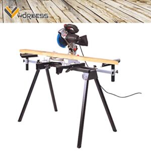 WORKESS Light Weight Universal Miter Saw Stand 330 Lbs Load Capacity Black and Grey WK-MS050B Single Pack