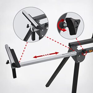 WORKESS Light Weight Universal Miter Saw Stand 330 Lbs Load Capacity Black and Grey WK-MS050B Single Pack