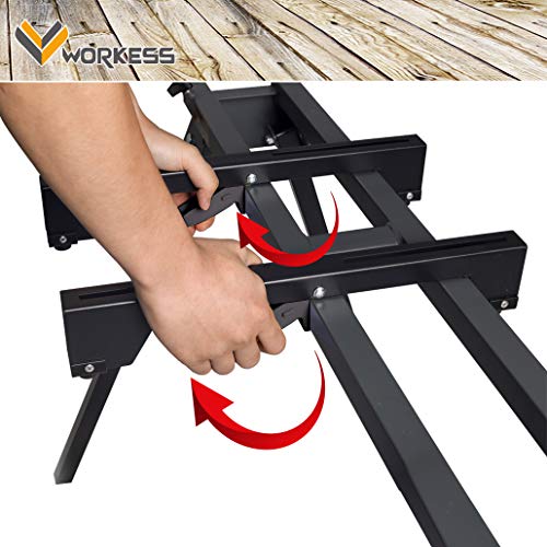 WORKESS Light Weight Universal Miter Saw Stand 330 Lbs Load Capacity Black and Grey WK-MS050B Single Pack