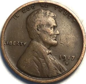 1917 s lincoln wheat cent penny seller very fine